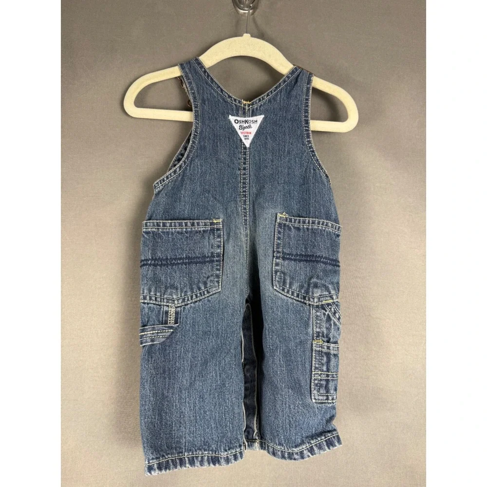 OshKosh B'gosh Overalls Kids 3 Months Blue Denim Carpenter Bibs 892-0072